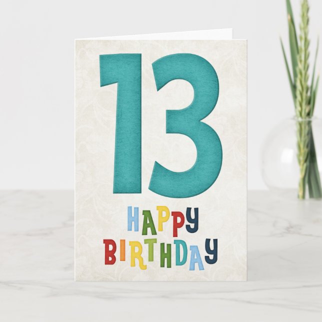 13e anniversaire Joyeux Anniversaire Carte Design  (Devant)