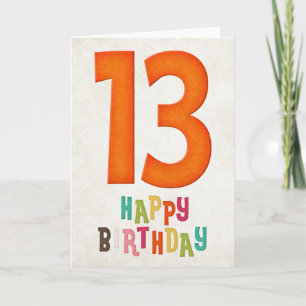 13e anniversaire Joyeux Anniversaire Carte Design 