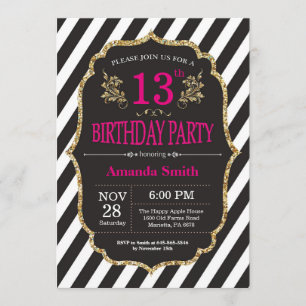 13e Invitation d'anniversaire. Parties scintillant