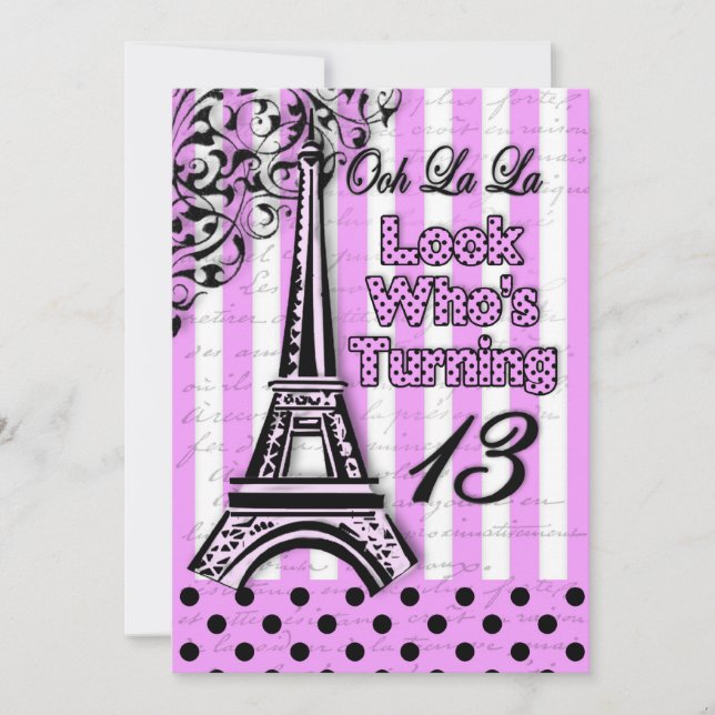 13E Invitation d'anniversaire, Tour Eiffel (Devant)