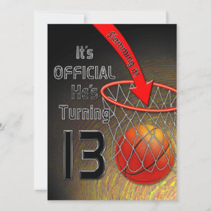 13ème anniversaire INVITATION - Garçon - SLAM DUNK