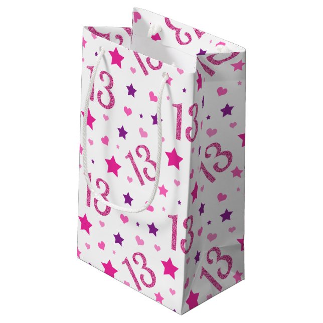 13ème fille Anniversaire Cadeau Sac rose violet Pa (Dos Angle)