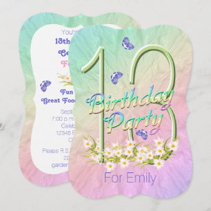 13ème Invitations de jardin de papillon de fête