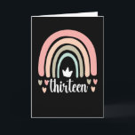 13th Birthday Boho Rainbow Party Kids 13 Years Old Karte<br><div class="desc">Perfect for the 13th boho rainbow birthday party of a thirteen-year-old, who is celebrating his 13th birthday. 13th birthday gift for a 13-year-old, who loves rainbows.</div>