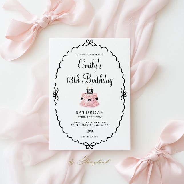 13th Birthday Girl Invitation Einladung (Von Creator hochgeladen)