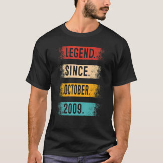 13th Birthday Legend Since October 2009 13 Years T-Shirt