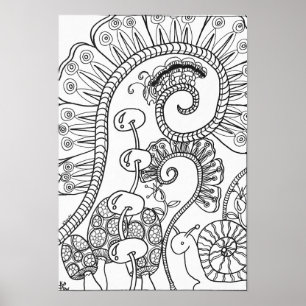 13x19 Raupe und Schnecke auf einem Plakat