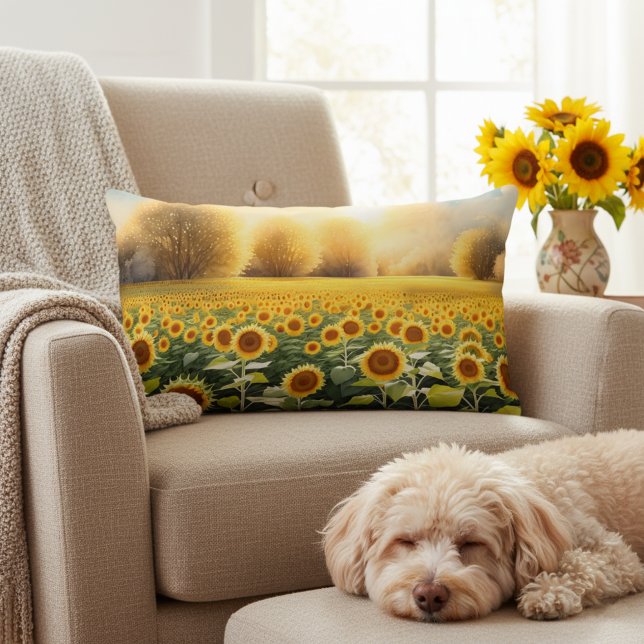 13x21 Coussin décoratif tournesol jaune coucher de (Sunflower Lumbar Pillow🌻 Nature's Glow in Your Home! 🌞)