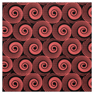 140216 Spirals - Tropisches Rosa auf schwarz Stoff