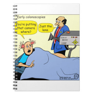 1406 Cartoon für die Koloskopie Notizblock
