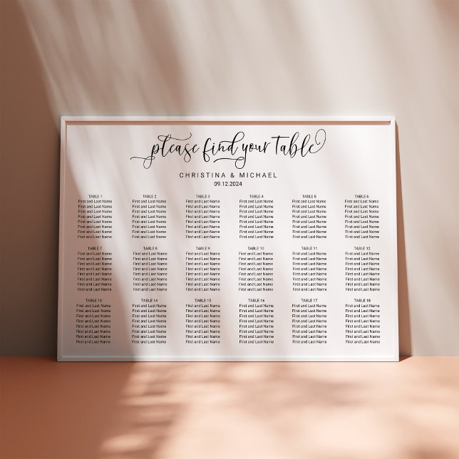 140-150 Gäste 18 Tische mit horizontaler Sitzkarte Poster (Von Creator hochgeladen)
