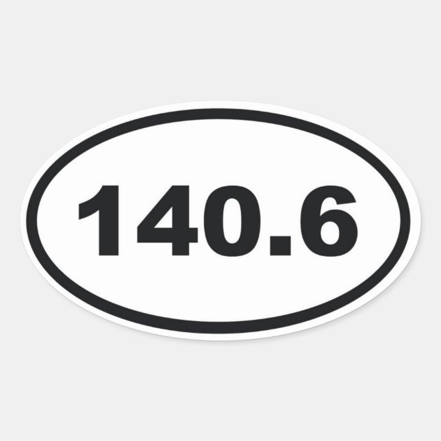 140,6 Meilen Triathlon Ovaler Aufkleber (Vorderseite)