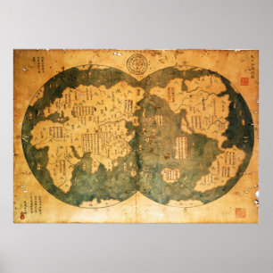 1418 Chinese-Weltkarte durch Gavin Menzies Poster