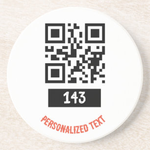 143 Geheimcode QR-Nachricht, dekodieren und sagen Getränkeuntersetzer