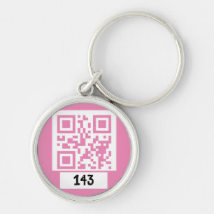 143 geheime QR-Code-Nachricht, dekodieren, sagen S Schlüsselanhänger
