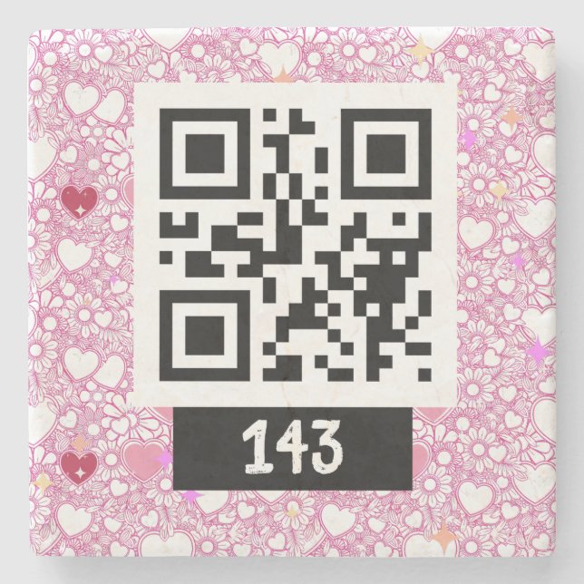 143 geheime QR-Code-Nachricht, sagen Sie, sie deko Steinuntersetzer (Vorderseite)