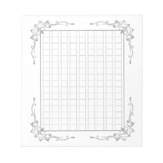 144字：飾り原稿用紙＜灰＞[gr02]  notizblock