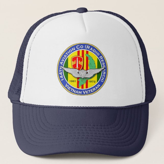 144th Avn Co Eisenbahn 2b - ASA Vietnam Truckerkappe (Vorderseite)