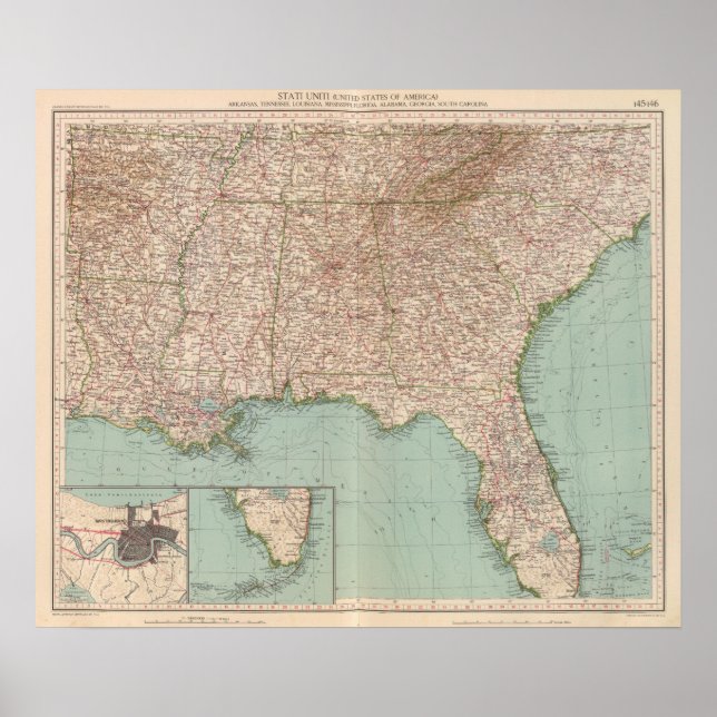 14546 Ark, Tenn, La, Miss, Fla, Ala, Ga, SC Poster (Vorne)