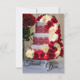 1458-Wedding Cake, Bouquet, Rings and Veil Dankeskarte