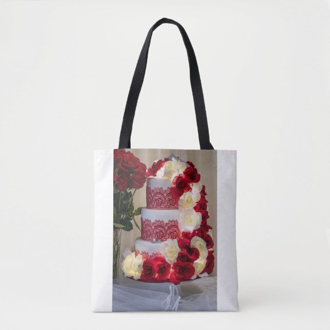 1458-Wedding Cake, Bouquet, Rings and Veil Tasche (Vorderseite)