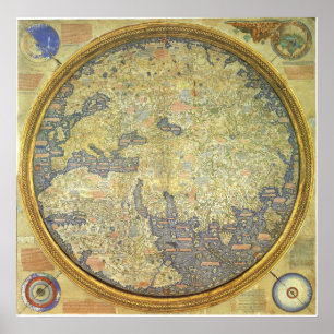 1460 die umgekehrte Weltkarte Fra Mauro Poster