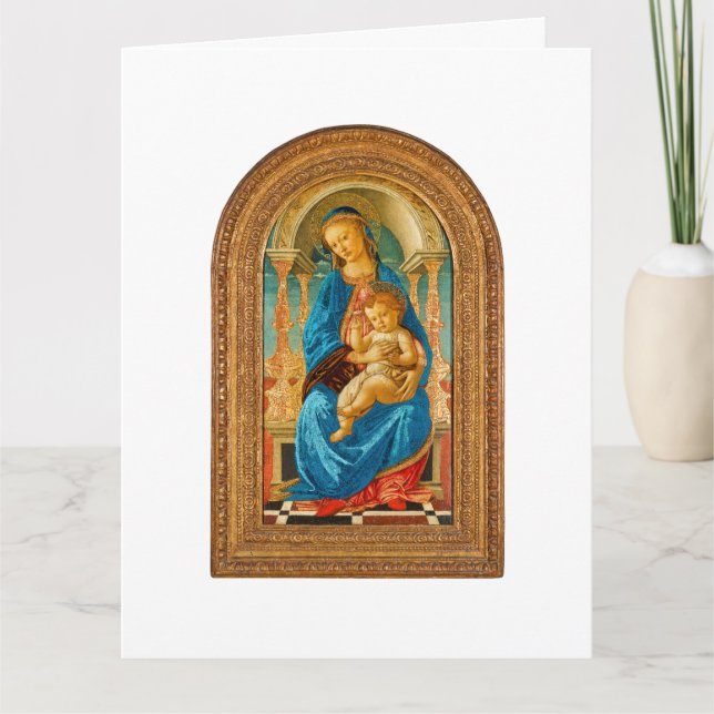 1470 Botticelli Madonna mit Kind auf dem Thron Karte (Vorderseite)