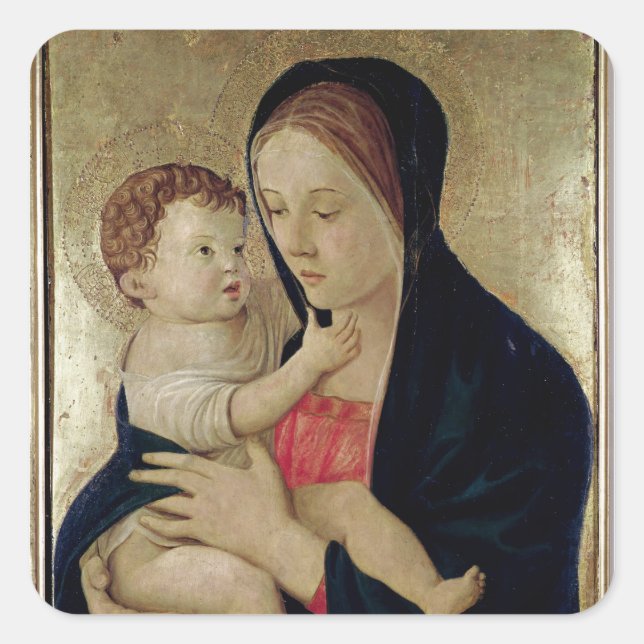 1475, Madonna und Kind Quadratischer Aufkleber (Vorderseite)