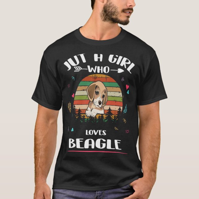 148 Nur ein Mädchen, das Beagle Liebe T-Shirt (Vorderseite)