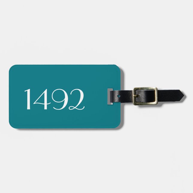 1492 Gepäckanhänger mit Ledergurt (Vorderseite horizontal)