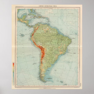 14950 South America Physical Poster