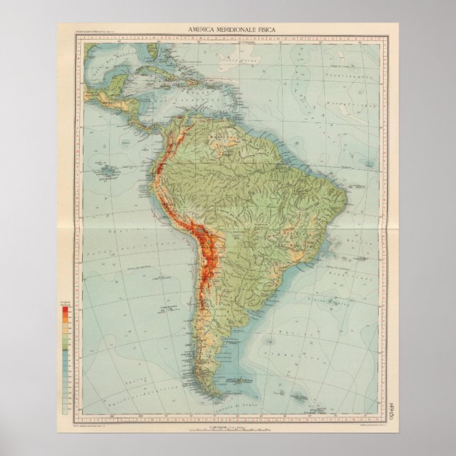 14950 South America Physical Poster (Vorne)