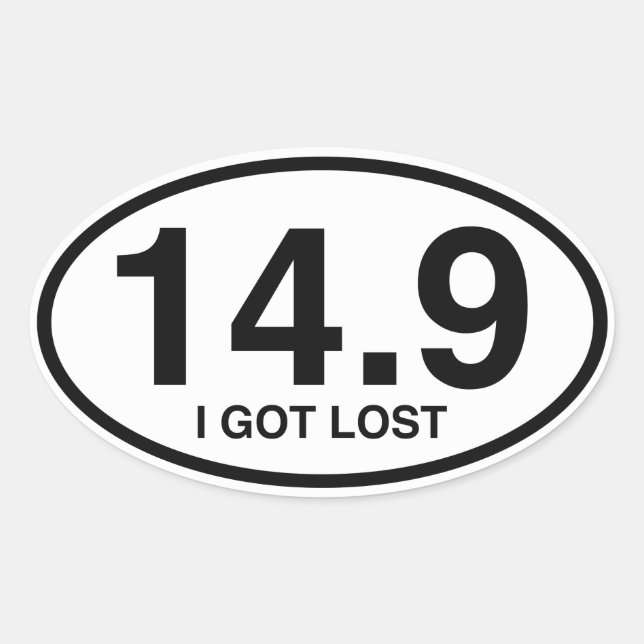 14,9 Ich Got verloren Ovaler Aufkleber (Vorderseite)