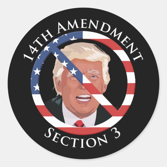 14. Änderung gegen Trump Runder Aufkleber (Vorderseite)