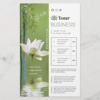 14 cm x 21,6 cm Zen Lotus Vert Flyer