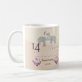 14. Elfenbeinjubiläum Elefanten & Opalen  Kaffeetasse