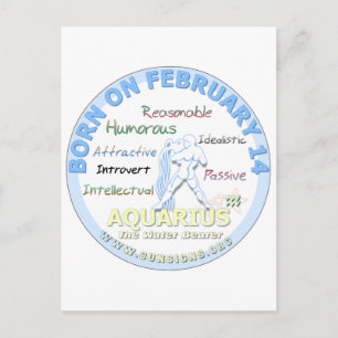 14. Februar - Aquarius Postkarte