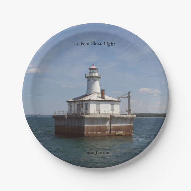 14 Foot Shoal Light Paper Platte Pappteller (Vorderseite)