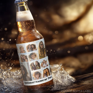 14 Foto-Collage - Modernes Minimal-Weiß Bierflaschenetikett