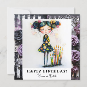 *_* 14 FOTO Geburtsname Whimsical Gothic Einladung