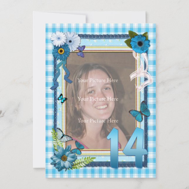 14. Foto Geburtstagsfeier Einladung (Vorderseite)