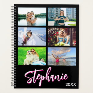 14 Fotocollage Personalisiert Hot Pink Schwarz Planer