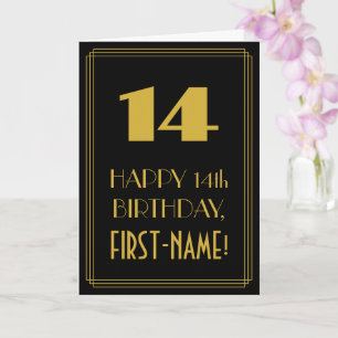 14. Geburtstag – Art Deco inspirierter Look "14" & Karte