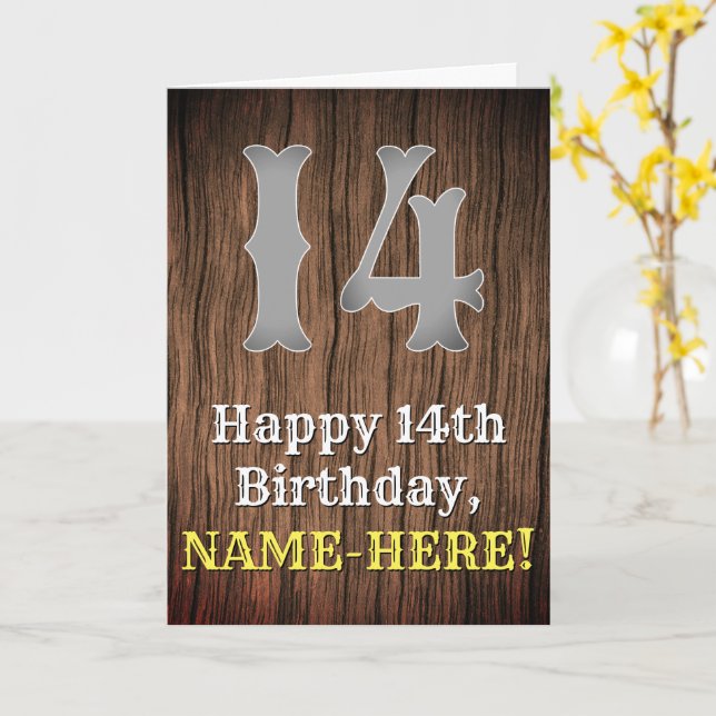 14. Geburtstag: Inspirierter Western Karte (Gelbe Blume)