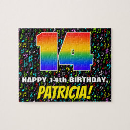 14. Geburtstag — Spaß, farbenfrohe Musiksymbole &