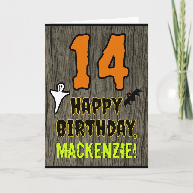 14. Geburtstag: Spooky Halloween Thema, Individuel Karte (Vorderseite)