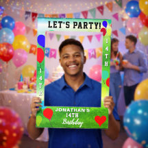 14. Geburtstagsballons Grün Blau Jedes ALTER
