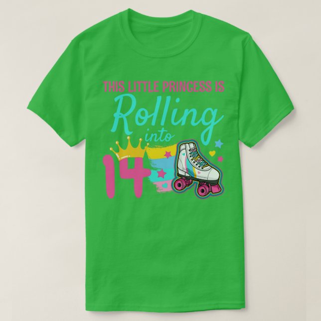 14. Geburtstagsroller-Skate T-Shirt (Design vorne)
