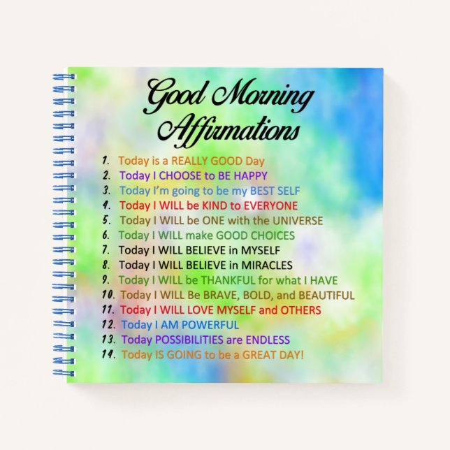 14 Gute Morgennachweise - positives Denken Notizbuch (Vorderseite)