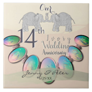 14. Hochzeitopfer und Elefanten Fliese